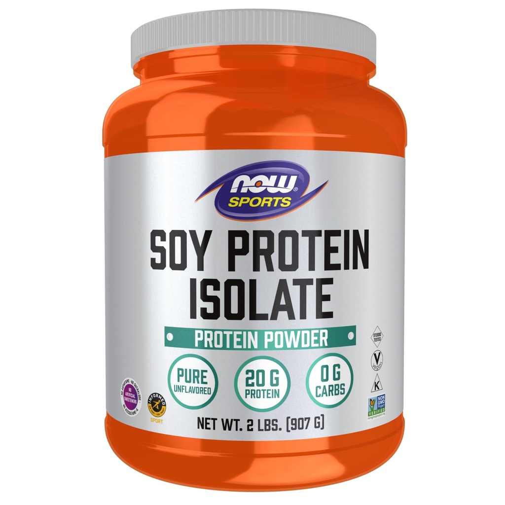 Şimdi Gıda Spor Beslenme, Soy Protein 20 g, 0 Karbs, Unflavored Toz, 2Pound