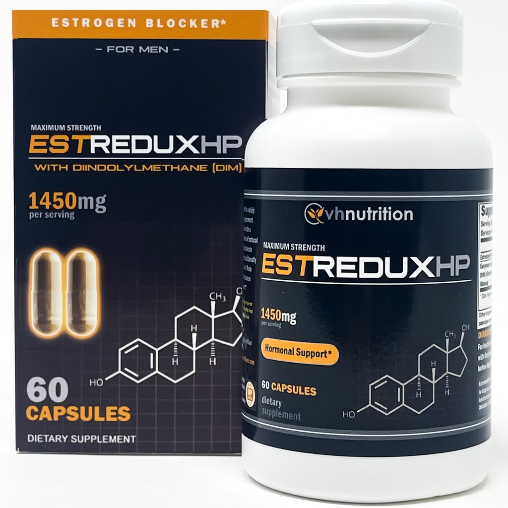 VH Nutrition ESTREDUX HP - DIM | Estrogen Blocker for Men* | 1450 mg of maximum Strength Hormon Support, Tongkat Ali, Ashwagandha | 60 Capsules