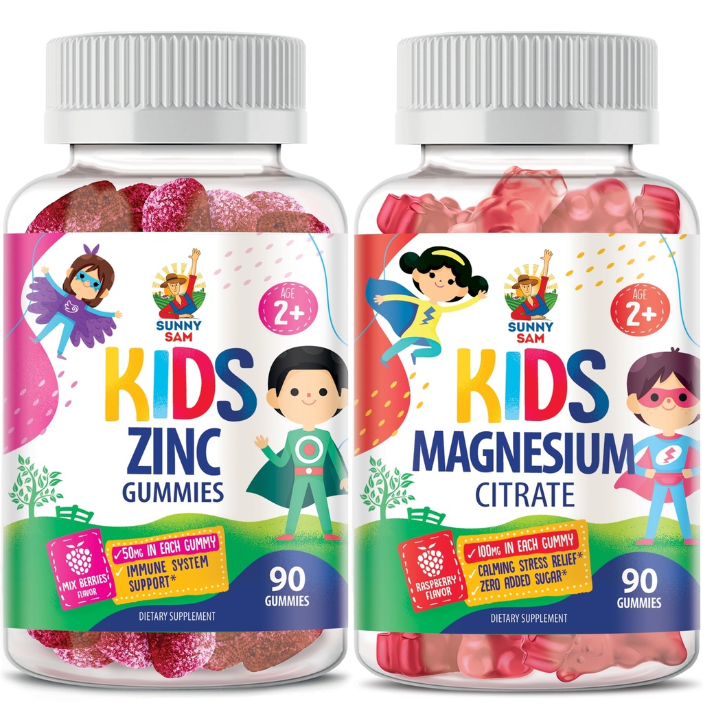 SUNNY SAM Magnezyum Çocuklar ve Yetişkinler için Gummies - Immune Desteği için değerli Gummy - Çocuklar için Güçlü Doğal Antioksit-GMO Supplement.