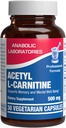 ALCAR Acetyl L-Carnitine 500 mg - Yüksek Potency L Carnitine Supplement for Nerve Brain Memory Energy and Focus Support - Vegetarian Non-GMO & Made in the USA in cGMP Olanaklar - 30 Servisler