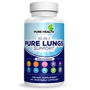 Pure Lungs Support – 10-σε-1 Lung Cleanse & Detox συμπλήρωμα για τους καπνιστές & την αναπνευστική υγεία – με Quercetin, NAC, Cordyceps, Pine Bark, βιταμίνη C & Butterbur – 60 κάψουλες