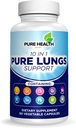 Pure Lungs Support – 10in-1 Lung Cleanse & Detox Supplement for Smokers & Respiratory Health – Quercetin, NAC, Cordyceps, Pine Bark, C & Butterbur – 60 Capsules