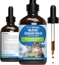 Pet Wellness Blood Sugar Gold Cats - Holistic Blood Sugar Support, Pancreas & Liver Health, Gymnema, Fenugreek & Devil's Club - NASC sertifikalı ve Vet-Former - 4 oz Liquid