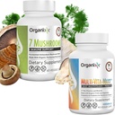Organixx 7 Mushroom Organik Mushroom Supplement (60 Vegetarian Capsule) & Multi-Vita-Maxx Whole Food Multivitamin (90 Gel Capsules)