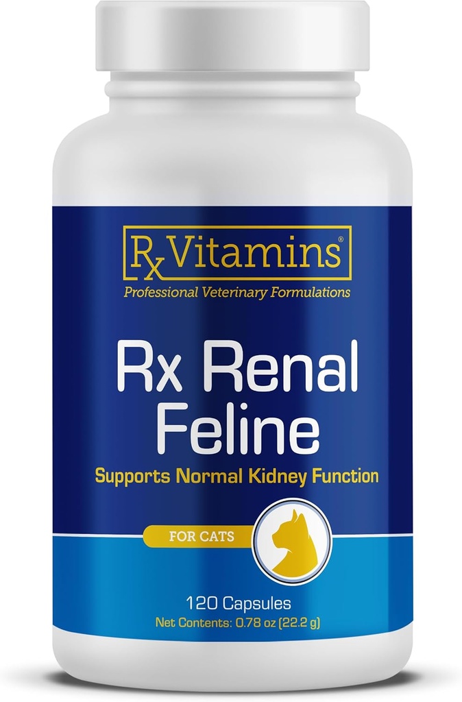 Rx Vitaminleri Renal Feline - Cat Kidney, Cats için Süt Butle Destek - Cats için Anti Inflammatory - Cat Antioxy Health & Cat Liver Support - Cat Immune ATM - 120 Capsules