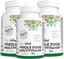 Plantvital Whole Food Multivitamins with 42 Superfoods Raw Veggies and Fruits Vitamins Dünya Enerji Meyveleri ve Veggies Tamam Saf Meyve ve Sebze Tamamları - 270 Tabletler