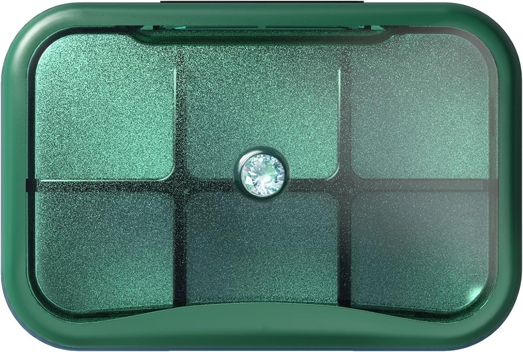 6 Karşılaştırmalı Seyahat Pill Organizer, Küçük Pill Box For Purse, Pocket Daily Pill Case Portatif Tıp Pill Konteyner, Haftalık Vitamin Sahibi Organize (Green with Renstone)
