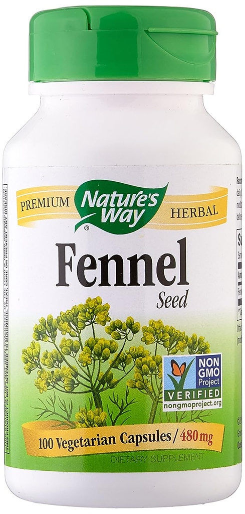 Natures Way Fennel Tohum Vegetarian Capsule, 100 ctt
