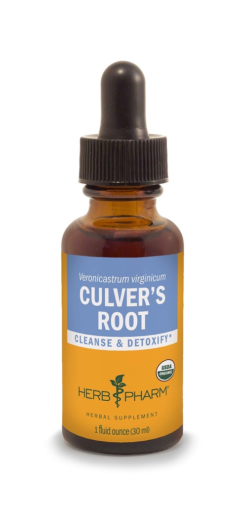 Herb Pharm Certified Organic Culver's Root Liquid Extract for Cleansing and Detoxification - 1 Ουγγιά