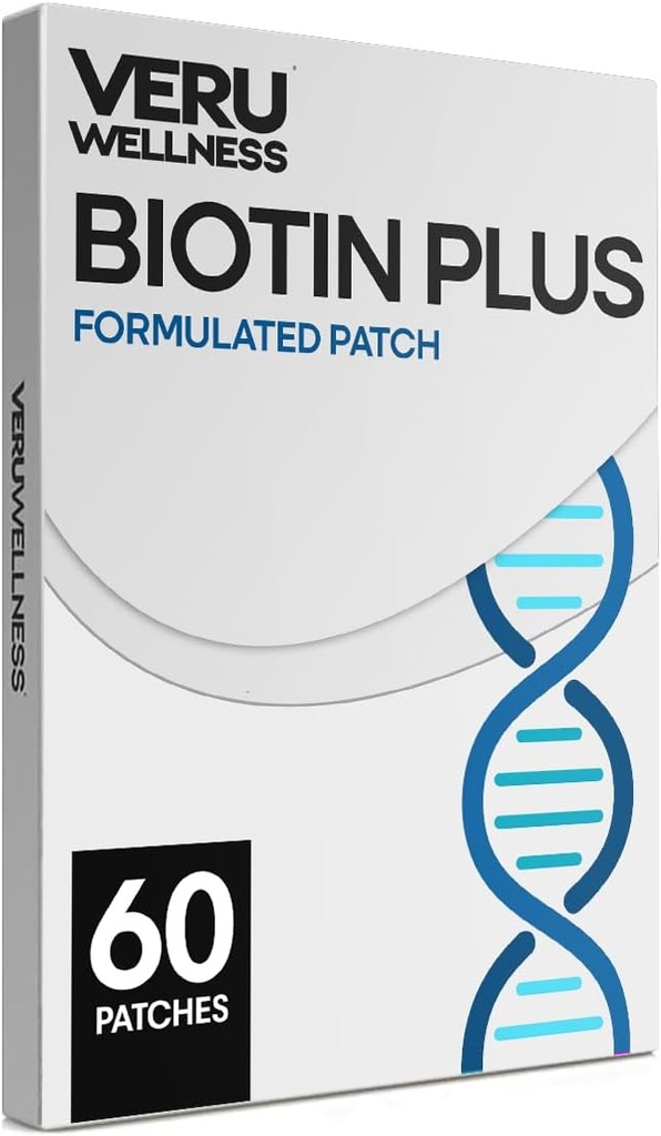 Veru Wellness Biotin Plus Daily Patch - B7, Collagen - Αυτοσυγκολλητική έκδοση χρόνου (60 ημέρα)
