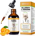Cats için Alerji Yardımı, Cat Alerji Immune ATM Tedavisi Mevsimlik Tüm Enerjiler ve Digestive, Sağlıklı Yaşamcı ve Immune Sistemi, Cat Herb Supplement C, Chicken Flavor - 60 ml/2floz