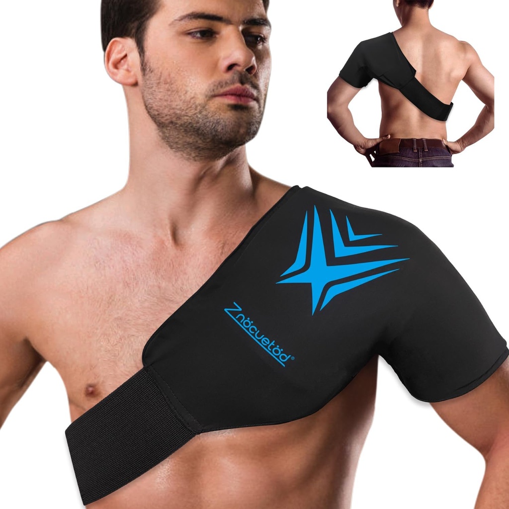 Soğuk Radyo Paketi Rotator Cuff Cold Therapy Flex Reusable Gel Buz Soğuk Paketi İnjuries Pain Relief & Tendonitis, Recovery After Omuz Cerrahisi, Swelling (Black)