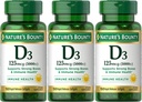 Nature's Bounty Vitamin D3 125 mcg-5000 IU Softgels, maksimum Güçlü 150 ea (üçlü Paket 3)