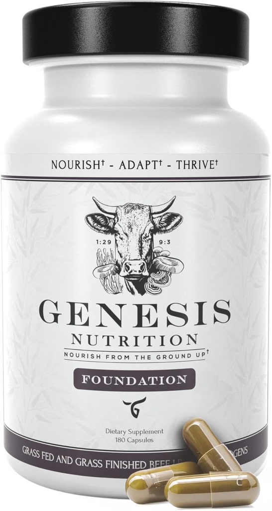 Enhanced Grass Fed Beef Liver with Reishi & Cordyceps Mushroom, Ginseng, Rhodiola - 4500mg Ενεργειακή Παραγωγή, Ανοσολογική Υποστήριξη, Αγχωτικό Αρωγή, Συνολική Ευεξία Σώματος