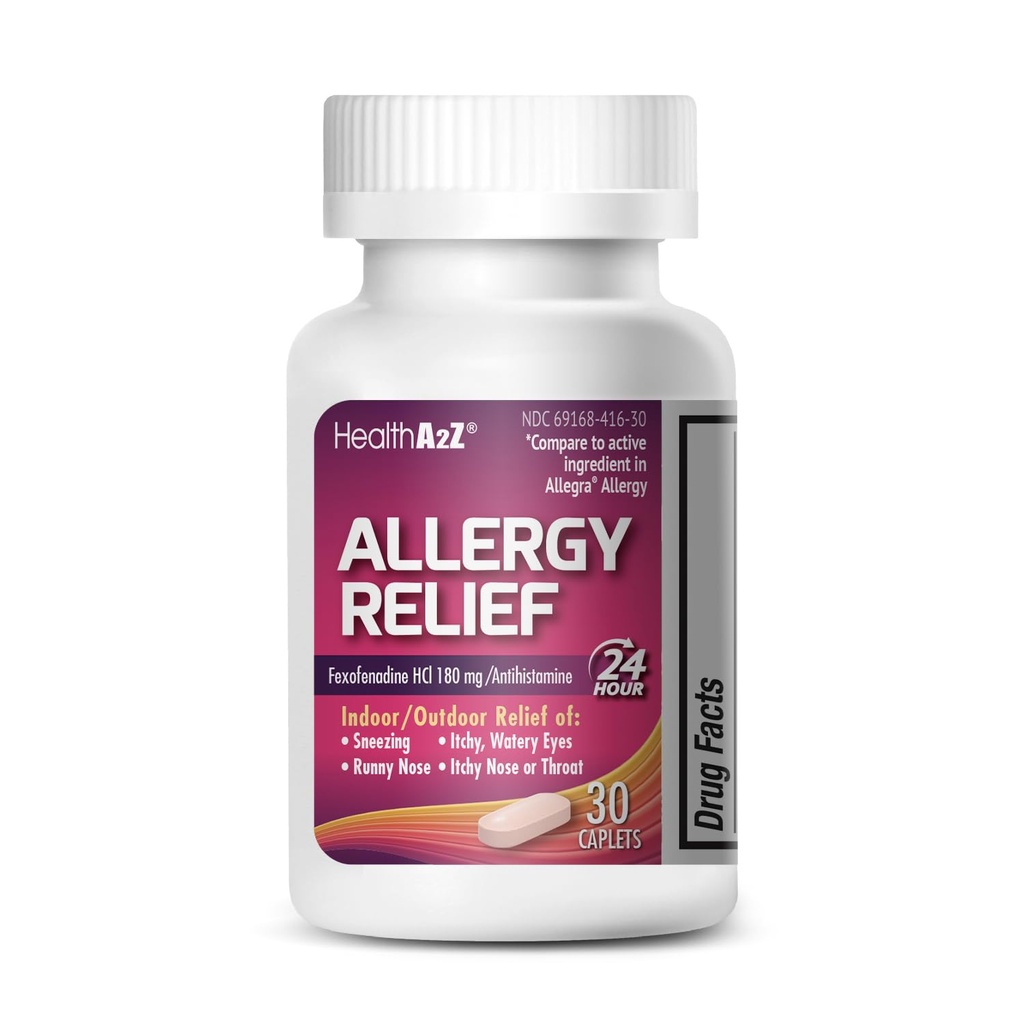 HealthA2Z Fexofenadine Hydrochloride 180mg, Antihistamin for Antihistamine Relief (30 Saat 1))