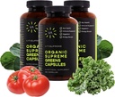 Yüksek Organik Super Greens Superfood Capsule, Gut Health için Beslenme Supplement, Immune Support, Digestion, Energy, and More (Non-GMO, Chem, Vegan) 180 Capsules, 3 Pack