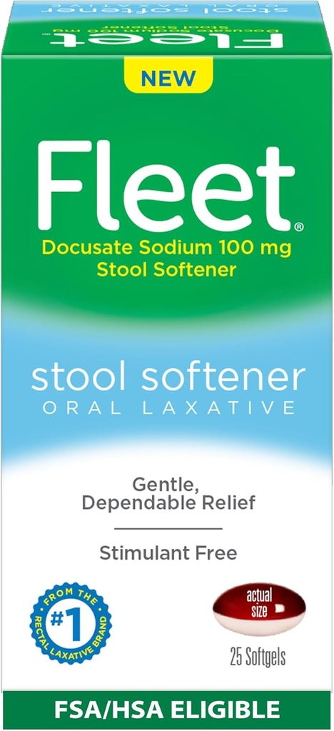 Filo Stool Softener, Stimulant-Free Oral Laxative for Gentle and dependable Constipation Relief, 25 Count Softgels