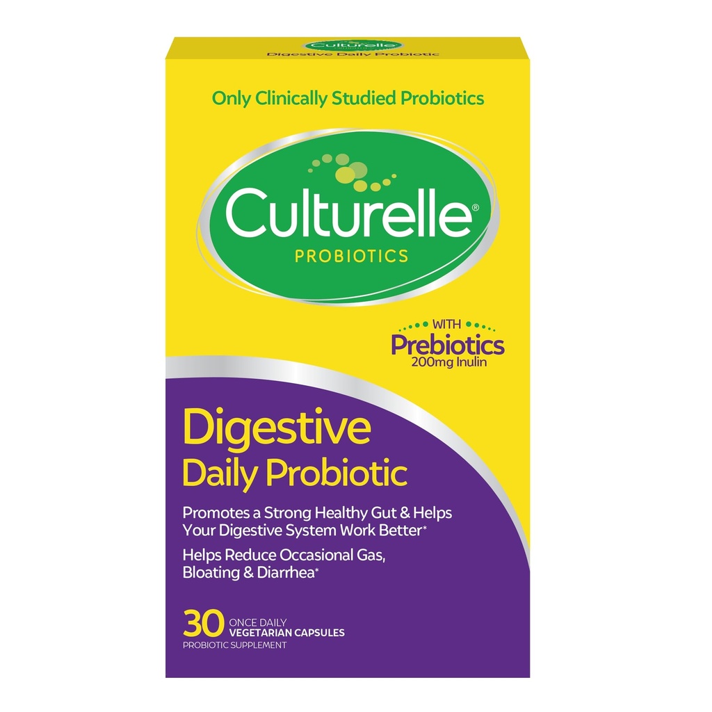 Kültürlü Günlük Probiyotik Capsules For Men & Women, Most Klinik olarak Studied Probiyotik Strain, Digestive & Gut Health, Supports Occasional Diarrhea, Gas & Bloating, 1 Ay Supply, 30 CT