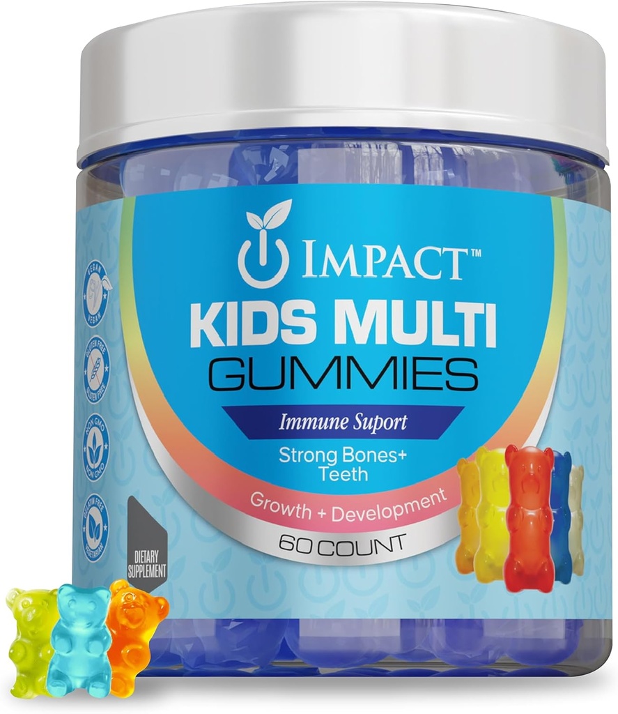 Çocuklar Multi Gummies - 60 Kont Sugar Ücretsiz Vitaminler ve Nutrients, Non-GMO, Vegan & Health-Being Kids Multivitamin