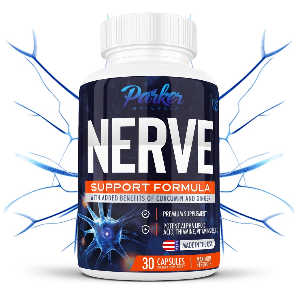 Alpha Lipoic Acid 600 mg, Nerve Support Supplement, Thiamine, Curcumin, Ginger Root ve B6, B12 All in One | Vegan Neuro Health Supplement, Lab Tested, 30 Capsules