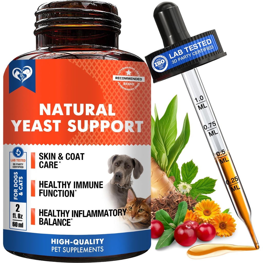 Doğal Kediler ve Köpekler Ağrılı Tedavi - Itchy Ears, Skin & Alerji Semptomları - Inflammation & Relieves Irritation - Herbal Medicine Supplement Drops