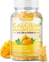 D3 Supplement Vitamini ile magnezyum, Kadınlar için Şeker Ücretsiz Kalsiyum Gummies, Kemik ve Kas & Immune Health, Vegan Mango Flavor - 60 Kont