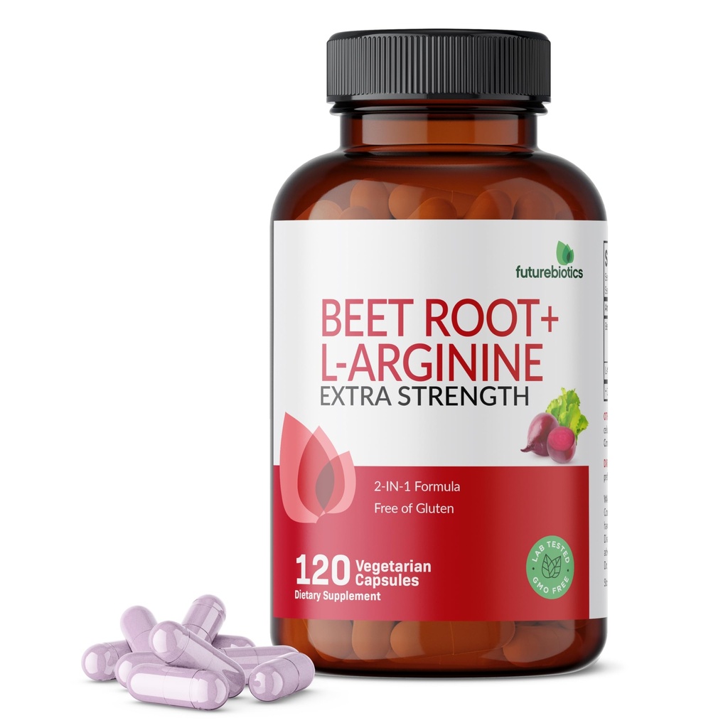 Futurebiyotiks Beet Root + L-Arginine, Non-GMO, 120 Vegetarian Capsules