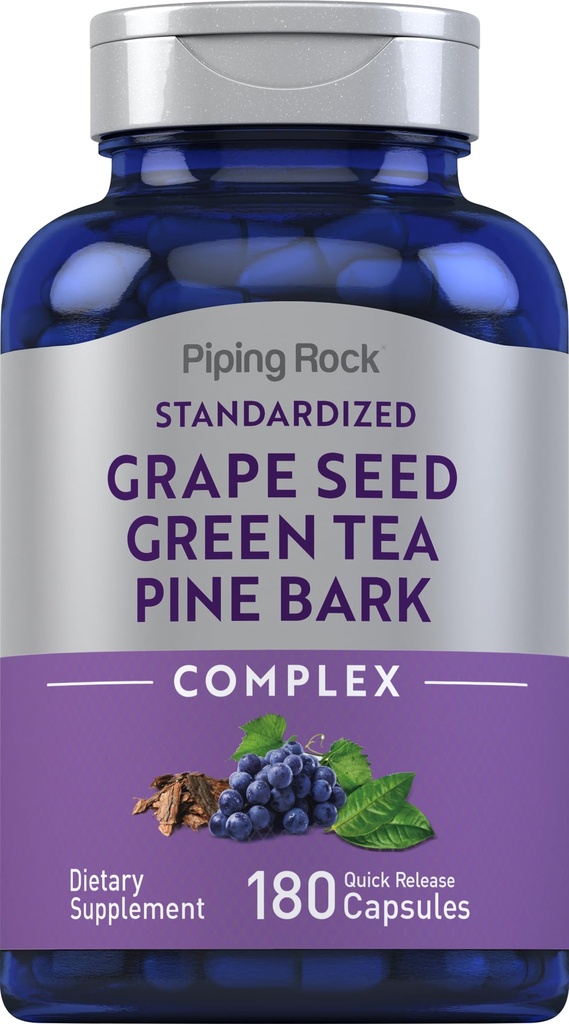 Piping Rock Σπόροι σταφυλιού, πράσινο τσάι & κέικ Bark Complex 