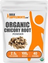 BulkSupplements.com Organik Chicory Root Toz - Chicory Root Supplement, Chicory Root Coffee Alternative - Fiber Supplement, Gluten Free, 2.5g per Service, 100g (3.5 oz) (Pack of 1)