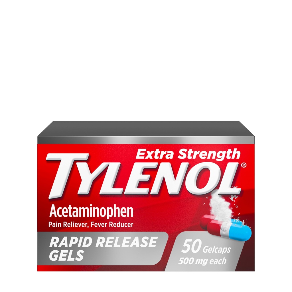 Tylenol Ekstra Güçlü Acetaminophen Hızlı Yayın Gels, Ekstra Kuvvetli Ağrı Reliever & Ateş Tespiti, Laser-Drilled Holes, 500 mg Acetaminophen, 50 ctt