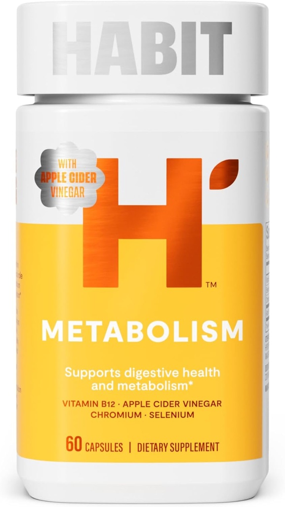 Habit Metabolism Supplement (60 Capsules) - Destekler Digestive Health & Metabolism, B12, Selenium, Chromium, Apple Cider Vinegar, Vegan, Non-GMO (1 Pack)