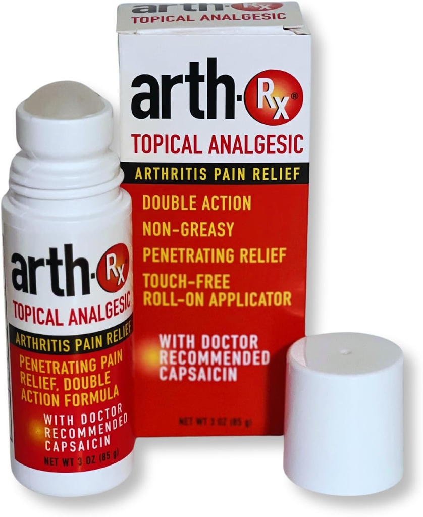 Topical Analgesic Arthritis Pain Relief, Warming Peneting Capsaicin Roll on, Arthritis, Muscle, Joint and Back Pain 3 ozz