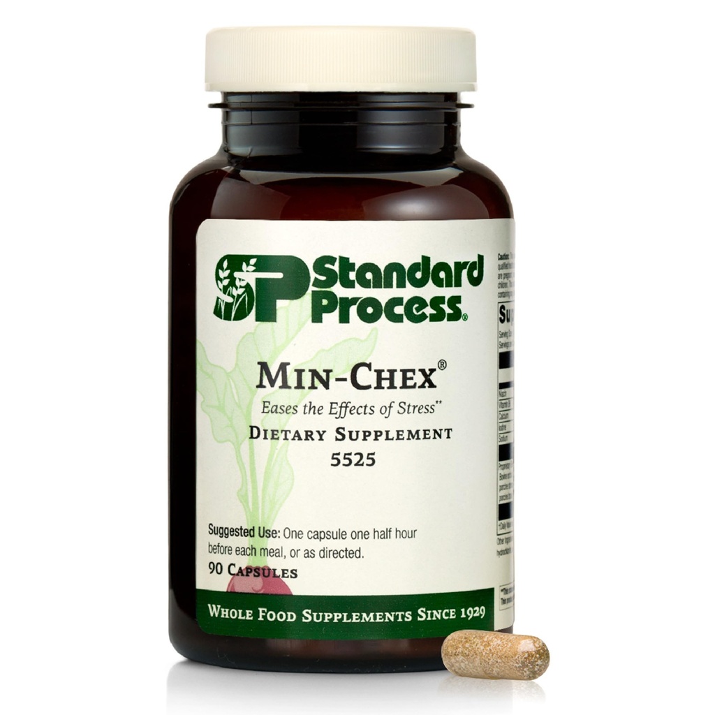 Standart Süreç Min-Chex - Nervous Sistem Desteği için Tamam - Sağlıklı Gland Fonksiyonlları Sağlıklı Bir Stres Cevap Yardıma Destek - Non-Dairy - 90 Capsules (90 Hizmet)
