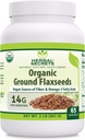 Herbal Secrets USDA Organic Ground Flaxseeds 2 Lbs Toz | 14 Grams Per Servis | 65 Servisler | Mükemmel Vegan Fiber & Omega -3 Fatty Acids | Non-GMO (2 Lb | 1 Pack)
