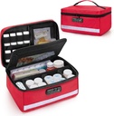 Damero Pill Şişe Organizer İç Bölücüler, Tıp Depolama ve Organize Bag Kombinasyonu Tıp, Vitaminler ve Tıbbi Malzemeler, Red