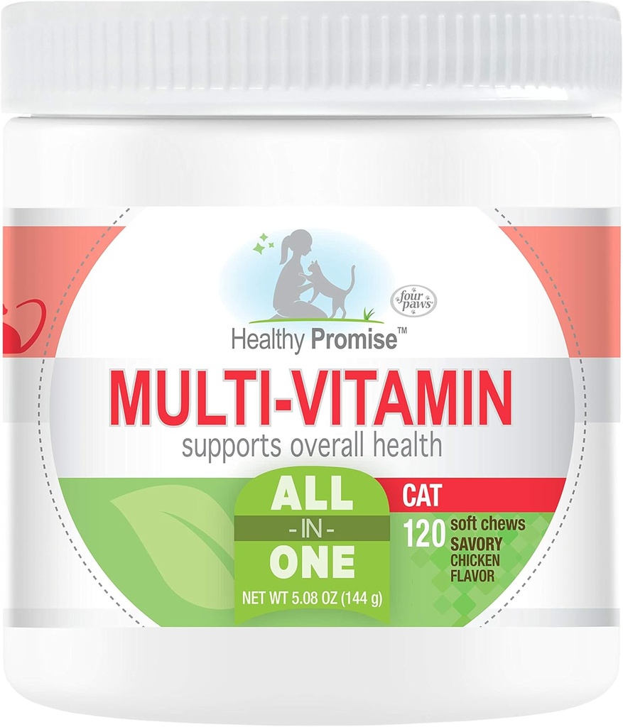 Dört Paws Sağlıklı Söz Cat Multivitamin Yumuşak Chews 120 Kont