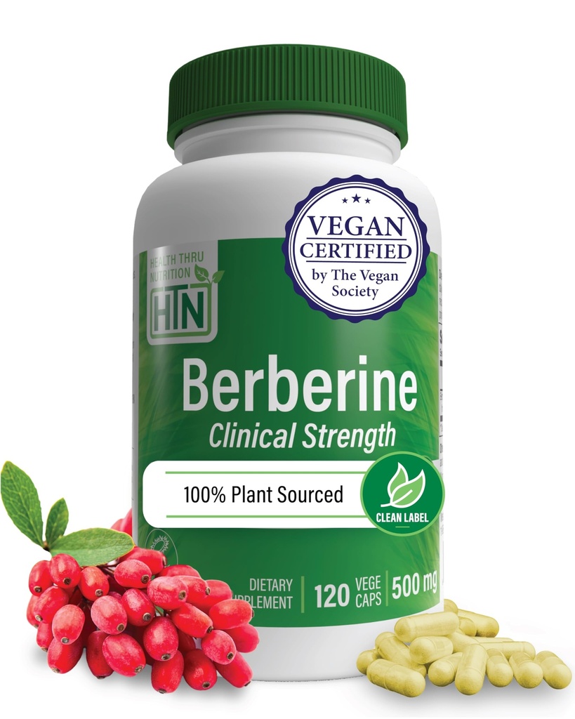 Sağlık Thru Beslenme Berberine HCl 500 mg 120 Hizmetler | Klinik Güçlü Tamam | sertifikalı Vegan | Non-GMO | Soy Free | 3rd Parti Test Edildi