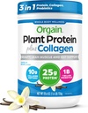Ya da Protein Toz + Collagen, Vanilla Bean - Protein 25g, 10g Collagen,, Tip I & III, 1B CFU Probiyotikleri, Destekler Saç, Skin, Nail, Joint & Gut Health, Gluten Free - 1.6lb