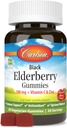 Carlson - Black Elderberry Gummies, με βιταμίνη C & ψευδάργυρο, ανοσοποιητική υποστήριξη, 60 Gummies