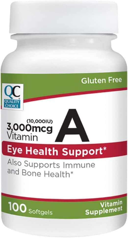 Kalite Seçimleri 3,000 mcg (10.000 IU) Softgels. Immune System, Vision ve Bone Function destekler. Yüksek Potency Palmitate Formula 100 Softgels