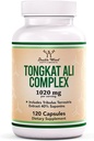 Tongkat Ali Extract - Ultra High Potency 200:1 - for Men (Longjack) Eurycoma Longifolia, 1000mg per Serving, 120 Capsules - with 20mg Tribulus Terrestris (Third Party Tested) by Double Wood