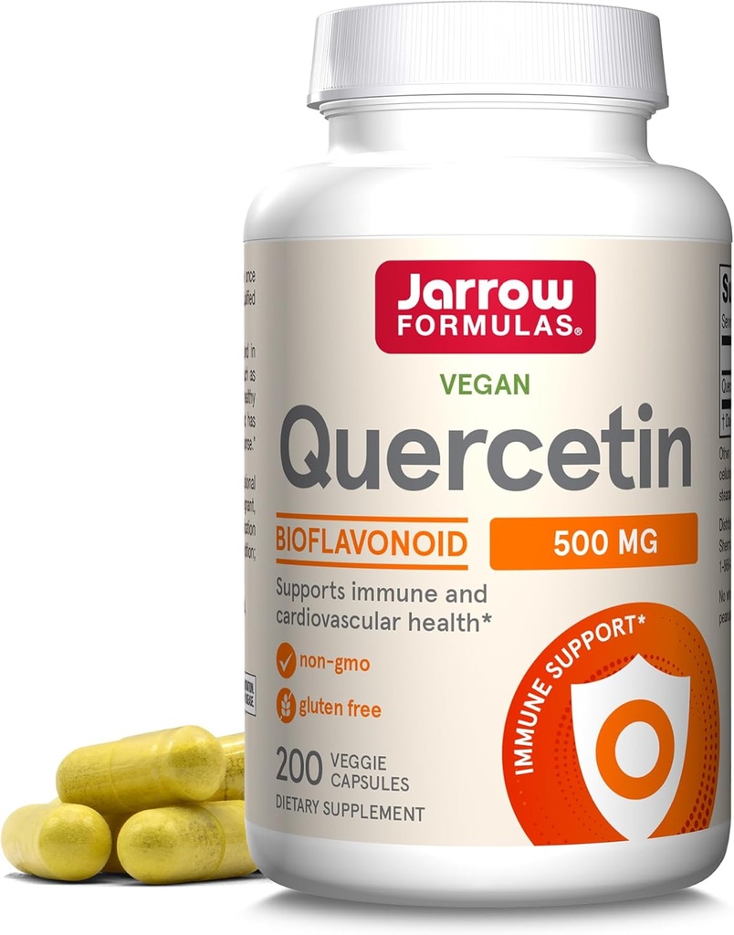 Jarrow Formulas Quercetin 500 mg - 200 Veggie Caps - Antioksi Durum, Cardiovascular Health & Immune Health - 200 Hizmet
