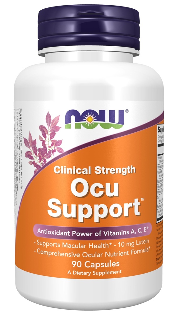 NOW Supplements, Ocu Support™with FloraGLO® Lutein, plus Vitamins A, C and E, 90 Veg Capsules