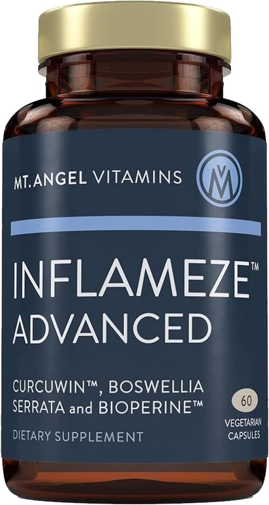 Mt. Angel Vitaminleri: Inflameze Advanced. Ortak Sağlık, Collagen Protection, Turmeric Supplement, 60 Capsules