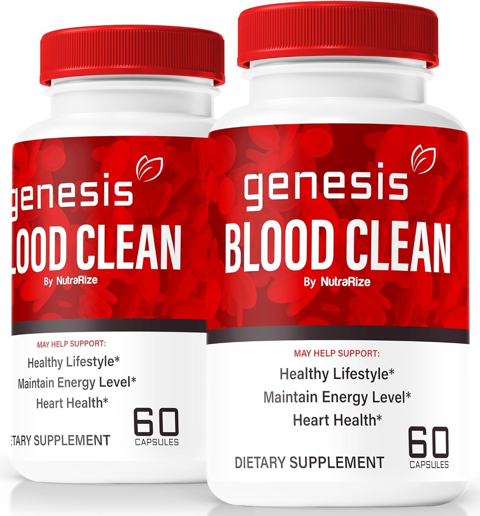 (2 Pack) Genesis Blood Clean Capsules - Resmi Formula Detox & Cleanse, Wellness için Doğal Destek, Premium Genesis Health Blood Clean Pills, Genesis BloodClean Pastillas (120 Capsules)