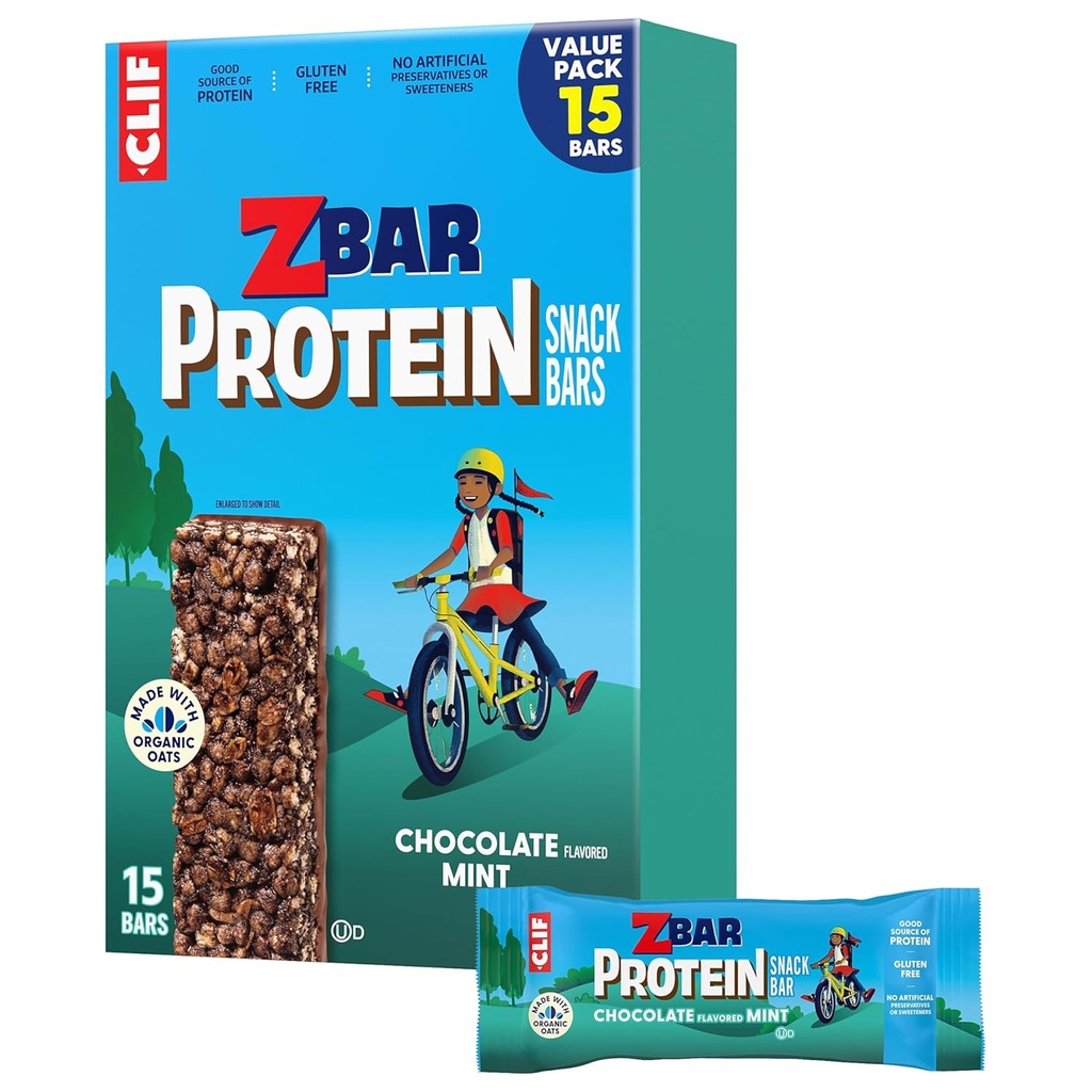 Zbar Protein - Chocolate Flavored Mint - Crispy Snack Bars - Organik Oats ile yapılır - Non-GMO - 5g Protein - Gluten Ücretsiz Protein Barları (15 Pack)