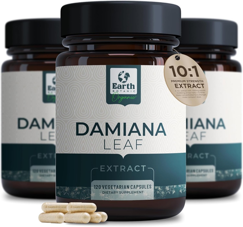 Damiana Leaf Extract 1000 mg | 120 Damiana Capsules | Non-GMO, Gluten Free | Turnera Diffusa Organic Damiana Herb & Damiana Toz Supplement | Destekler Kadın Wellness