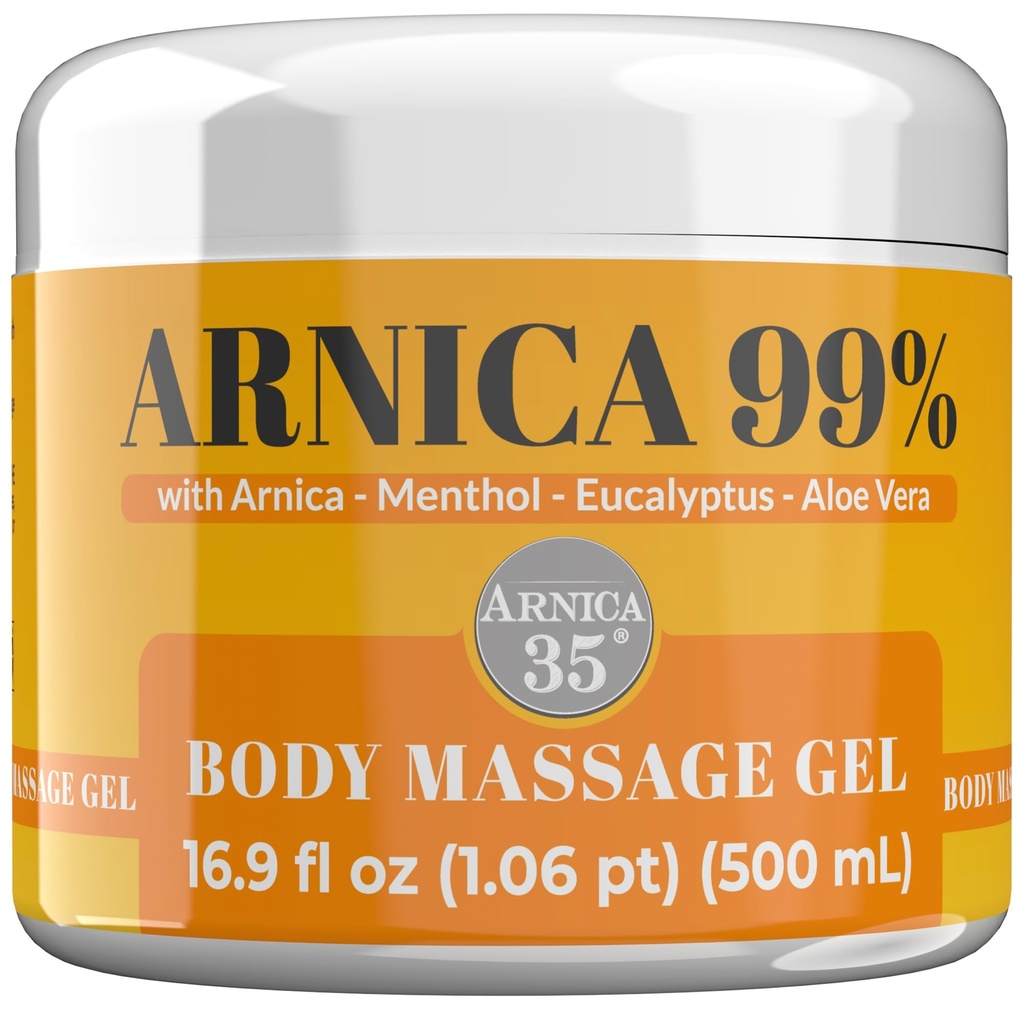 Arnica 35 - Arnica Gel Ekstra Güçlü 98 16.9 Fl Oz, Kaslar ve Ortaklar Masajı, Doğal ve Dermatolojik Olarak Test Edilmiş Formula - İtalya'da Yapıldı