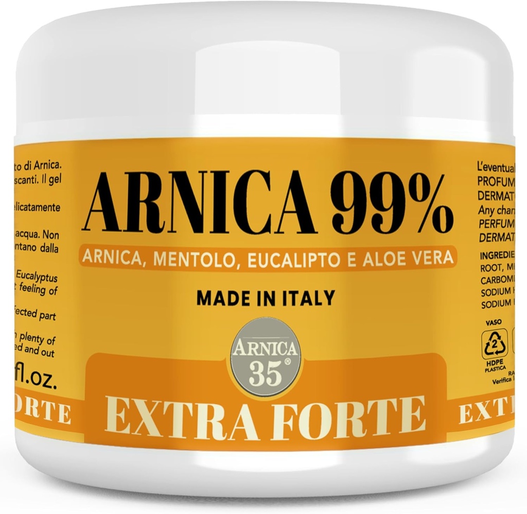 Arnica 35 - Arnica Gel Ekstra Güçlü 98 16.9 Fl Oz, Kaslar ve Ortaklar Masajı, Doğal ve Dermatolojik Olarak Test Edilmiş Formula - İtalya'da Yapıldı